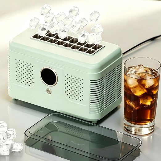 Portable Ice Maker Countertop, Ice Maker Machine with Heat Dissipation Holes, Rapid Ice Making for Milk Tea, Coffee, Juice, Beverages