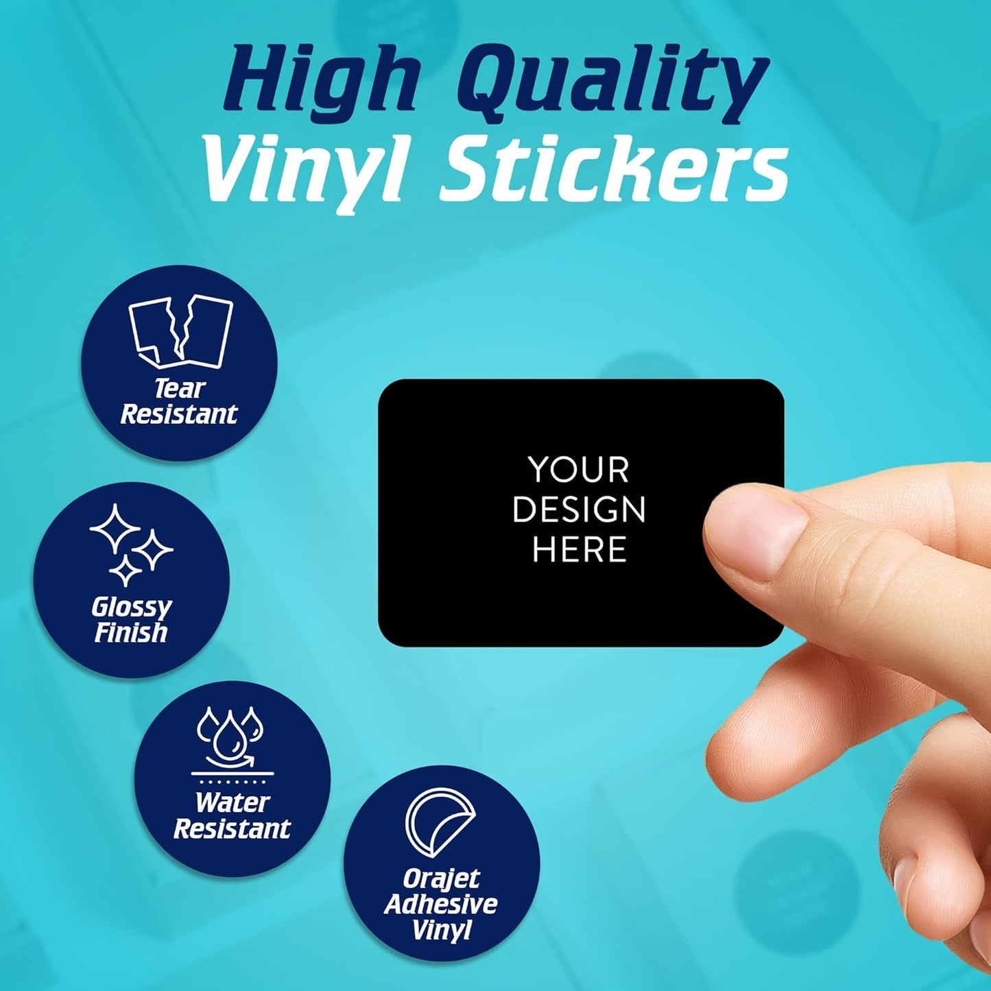 Custom Vinyl Stickers - Upload Your own Image, Text, Design, Logo - Personalized Logo Labels for Handmade, Packaging, Bottle, Jars, Candle, Brand Stickers (Black, 5x3) 5-1000