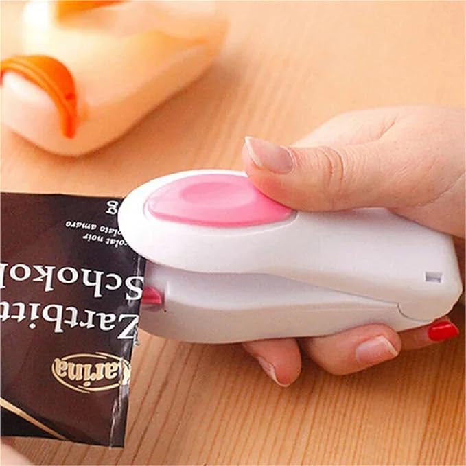 Kitchen Accessories Tools Mini Portable Food Clip Heat Sealing Machine Sealer Home Snack Bag(White-1)
