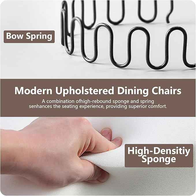 Velvet Dining Chairs Set of 6, Kitchen & Dining Room Chairs, Upholstered Dining Chairs with Back Ring Pull and Golden Solid Wood Legs, Modern Tufted Kitchen Chairs for Dining Room, Cream