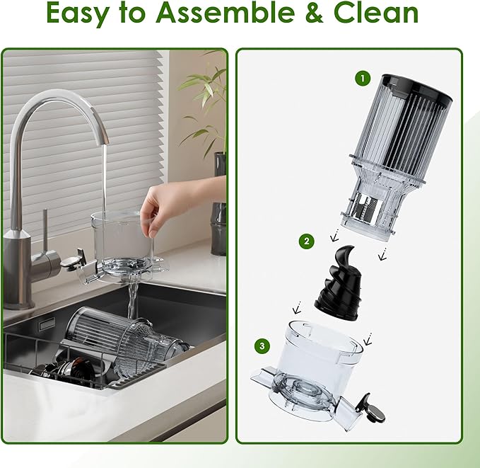 Cold Press Juicer, Touchscreen Juicer Machines with Wide Feed Chute, Stainless Steel Masticating Juicers Easy to Clean, Ergonomic Operational Panel Design, High Juice Yield, Gray