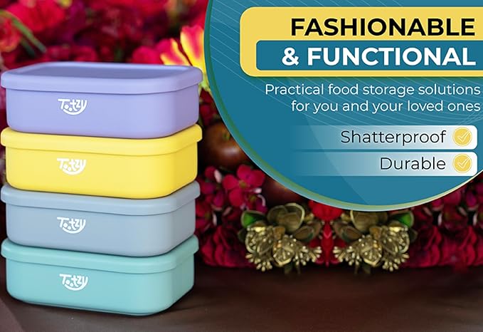 Premium Silicone Bento Box 30 oz – Reusable, Leakproof, BPA-Free Lunch Container – Microwave & Dishwasher Safe – Perfect for Dog Meals, School Lunch, Office, or Travel – Eco-Friendly (Purple)