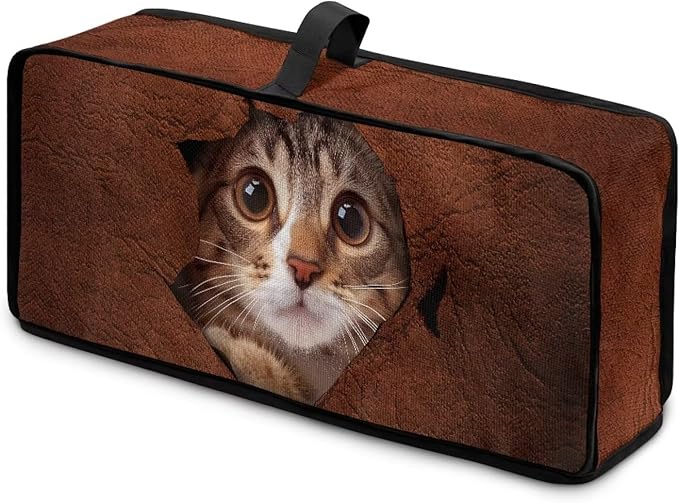Cat Toaster Cover 2 Slice Brown Fabric Toaster Cover 2 Slice Long Slot, Easy to Fold and Store, Heat-Resistant Protective Dust Covers for Kitchen Appliances