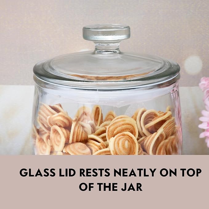 Maredash 1 Gallon glass jars, Cookie Jar & Candy Jar with Lid, Large Food Storage Container,glass jar with lid for Buffet, Coffee & Flour, Laundry Room Storage & Pantry 2pcs