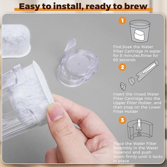 Water Filter Holder and 2 Water Filters, Compatible with Keurig 2.0 Series Coffee Machines Compatible with K-Supreme Series/K-Express/K-Slim/K-Elite/K-Duo Plus/K-Select/K-lced/K50/K-Classic
