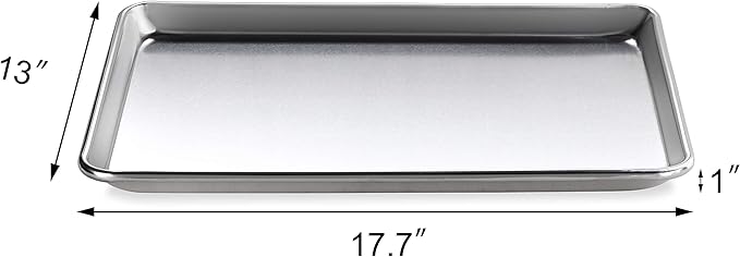New Star Foodservice Commercial-Grade 18-Gauge Aluminum Sheet Pan/Bun Pan (13 L x18 W x1 H (Half Size) Measure Oven)