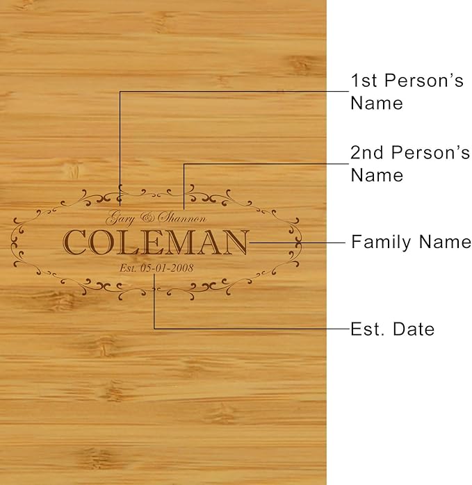 Custom Personalized Engraved Bamboo Cutting Board for Cheese & Charcuterie with Ceramic Dish, Knife Set & Cheese Markers -by Picnic at Ascot USA