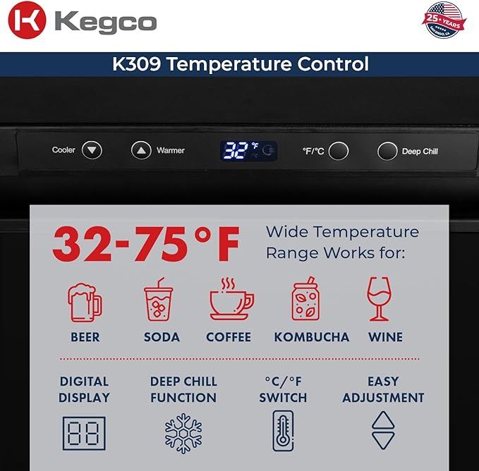 Kegco HBK309S-1 Keg Dispenser, Stainless Steel