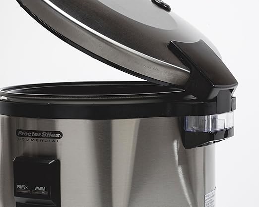 Proctor Silex Commercial 37540 Rice Cooker/Warmer, 40 Cups Cooked Rice Capacity, Nonstick Inner Pot, Hinged Lid, Stainless Steel Housing, Conforms to NSF