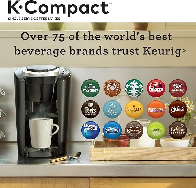 Keurig MAIN-85544 Compact Single-Serve K Cup Pod Coffee Maker, Black, 2.3