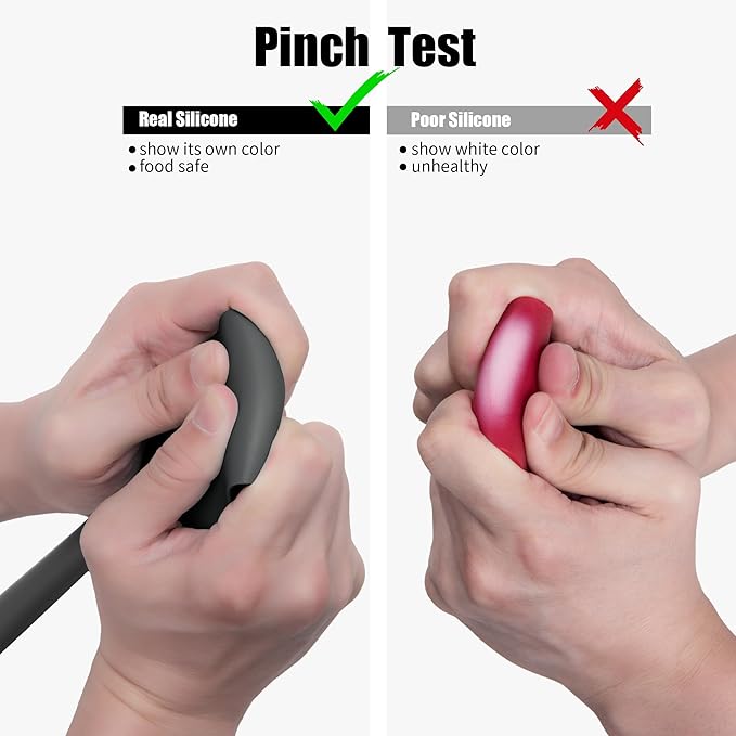 3-Piece Silicone Spatula Scrapers: Doosu 600°F Heat Resistant Food Grade Kitchen BPA Free Rubber Baking Cooking Tool Nonstick Utensil Set for Mixing, Scraping, Folding, Stirring, Serving (Black)