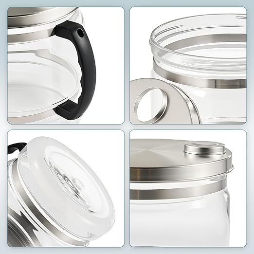 CO-Z 1.1 gal Water Container for Distiller, 4L Distilled Glass Carafe with Nonskid Bottom, Countertop Replacement Distilled Water Pot, Water Glass Jar Water Distiller for Home