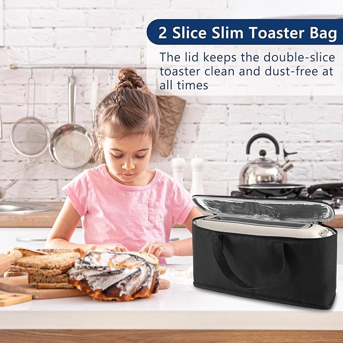 Carrying Bag for Bella 2 Slice Slim Toaster,Heat-Resistant Waterproof Heavy Protection Cover Bags with Handle,Aluminum Foil Lining,for Bella 2 Slice Slim Toaster Women/Mother's Day Gift