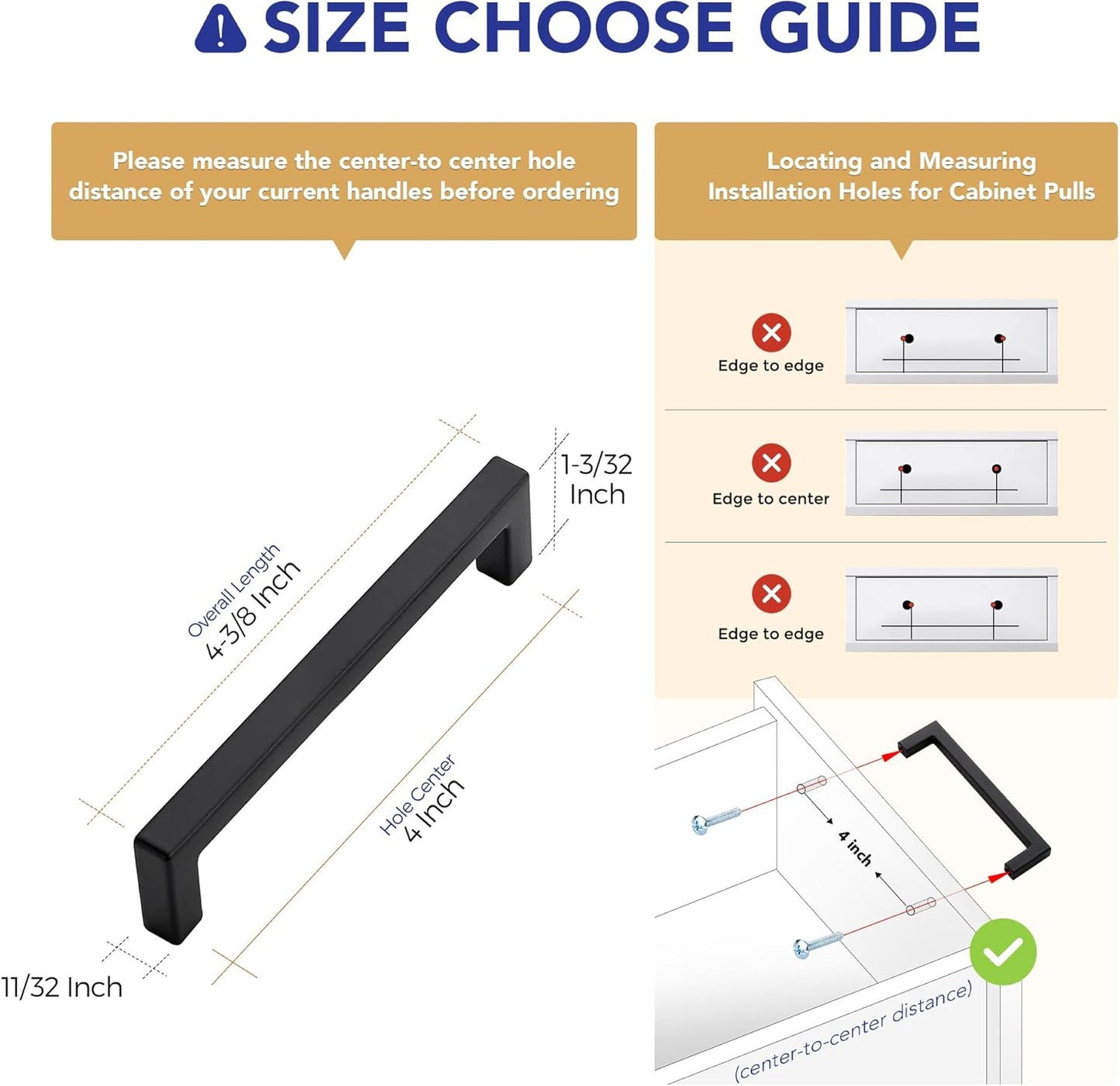 Ravinte 10 Pack Solid 4 Inch Center to Center Slim Square Bar Drawer Handles Kitchen Cabinet Handles Black Drawer Pulls Kitchen Cabinet Hardware Matte Black Dresser Pulls