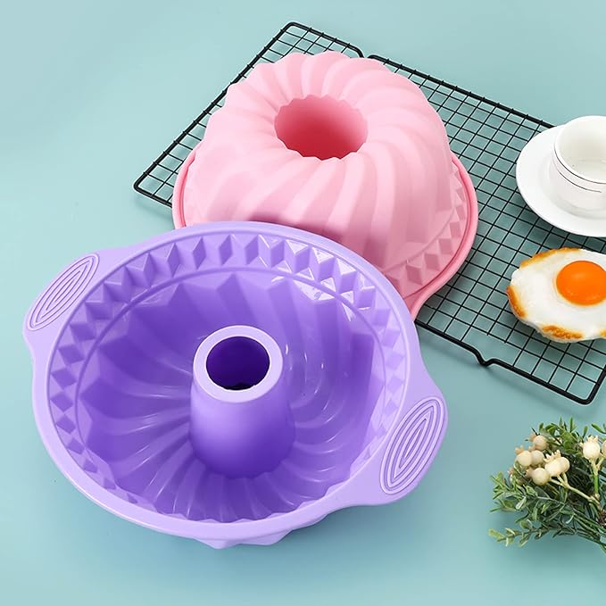Silicone Baking Tray Silicone Mold Sets Muffin Cup Toast Baking Pan Diy Cake Mold Bakeware Cake Decoration Accessories 6Pcs Set Purple
