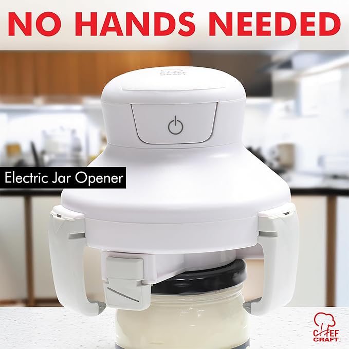Chef Craft Hands free/Self-Centering, Three-Armed Electric Jar Opener