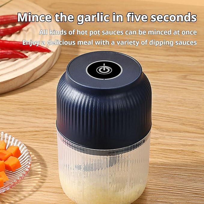 2026 Upgraded Electric Garlic Chopper, Mini Portable Veggie Cutter, USB Rechargeable, 350ML Portable Cordless Mini Food Processor for Nuts Chili Onion Minced Meat and Spices (2PCS-A)