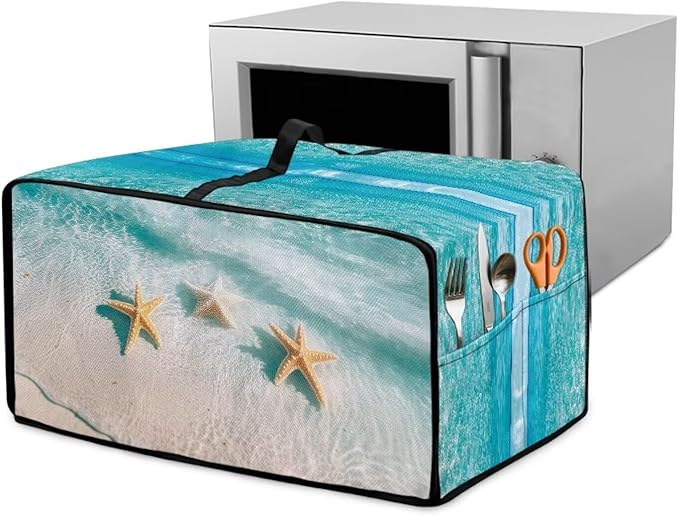Convection Oven Cover Kitchen Countertop Appliance Covers Washable Convection Microwave Oven Protector 14.5 x 18.5 x 9 Inches, S, Beach Starfish Hawaii
