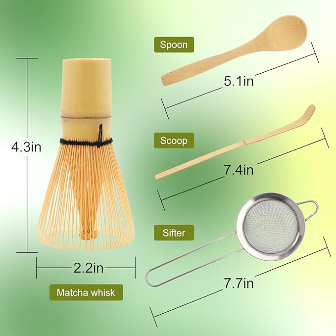Maredash Matcha Whisk Set,Matcha Whisk,Matcha Set,Bamboo Whisk,Matcha Kit,Chasen Matcha Stirrer,Made from 100% Natural Bamboo,Durable and perfect for making matcha tea