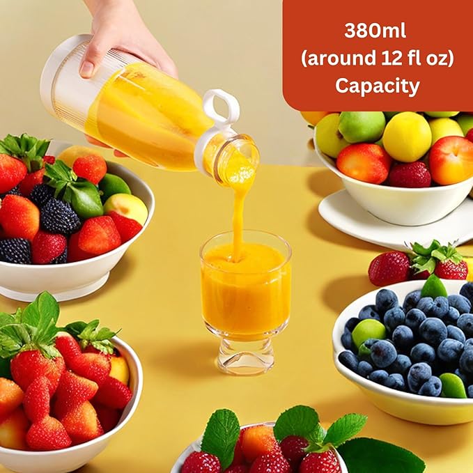 Portable Blender 2 Pack - 350 ML (12oz) Personal Size Blender for Gift - USB Rechargeable Stainless Steel 4 Blades Travel Blender for Shakes Smoothies