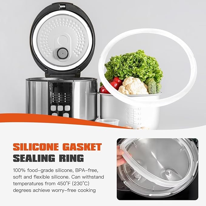 (New) 2 Packs Pressure Cooker Plus Gasket Sealing Ring, 09507 for Presto 12 Quart Electric Pressure Cooker