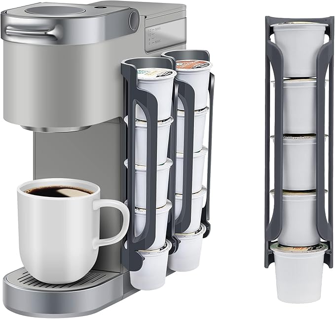 K Cup Holder for Keurig: Coffee Pod Holders for Counter Small Space - Kcup holders for Wall Mount (2, Gray)