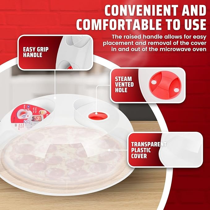 Flexzion 2 Pack 10 Inch Small Microwave Splatter Cover - BPA-Free Anti-Splatter Microwave Cover with Adjustable Steam Vent, Dishwasher Safe, Transparent Plastic Food Covers for Microwave Cooking
