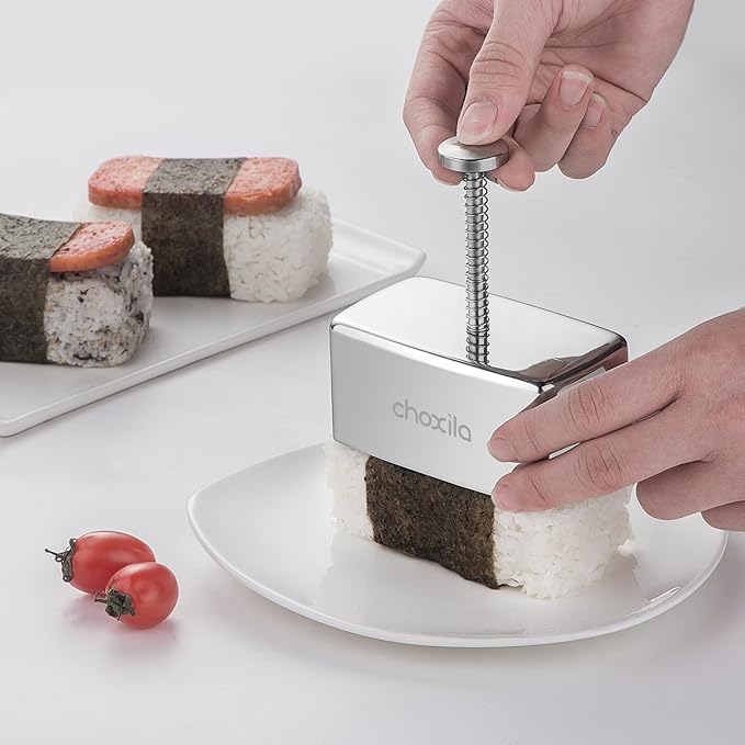 choxila Musubi Mold Stainless Steel, Non Stick Spam Musubi Mold Musubi Maker Press Kit Onigiri Mold for Kids Bento Picnic Sushi DIY