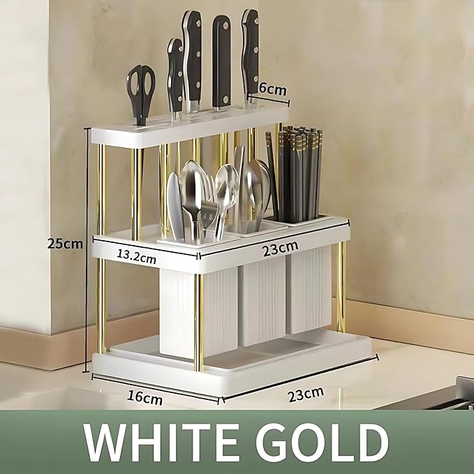 Multi-Functional Kitchen Storage Rack – Premium Organizer for a Clutter-Free Space(white)