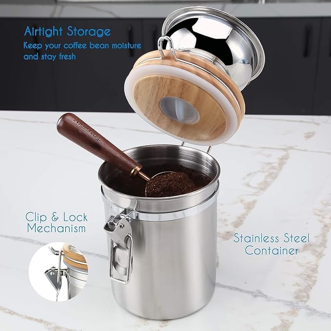 Easyworkz French Press 12 oz, Bundled Manual Coffee Grinder with Airtight Canister