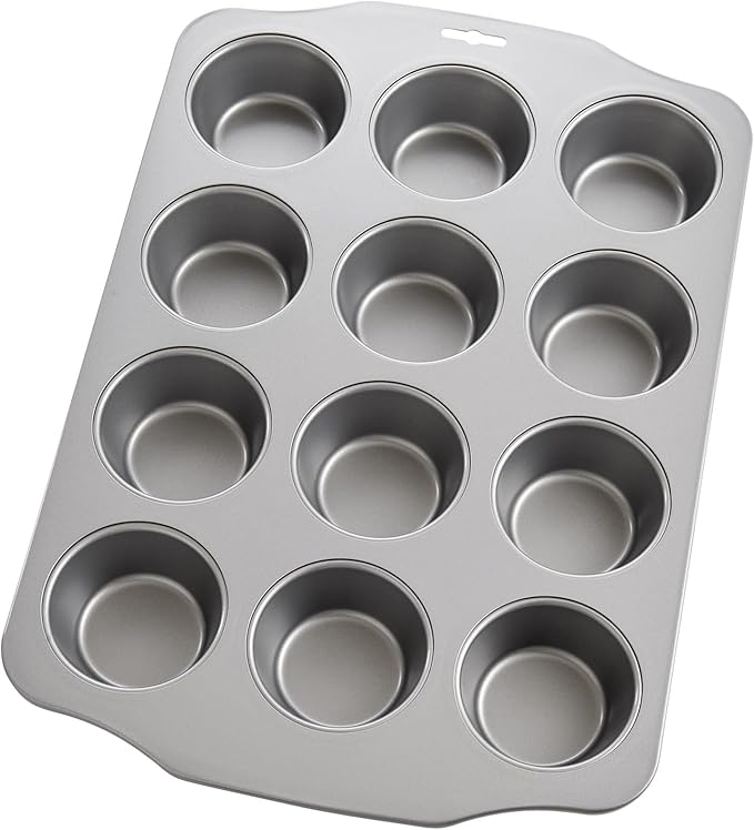 Mrs. Anderson's Baking 12-Cup Muffin Pan, Carbon Steel with Non-Stick Coating, PFOA Free, 14-Inches x 10.5-Inches