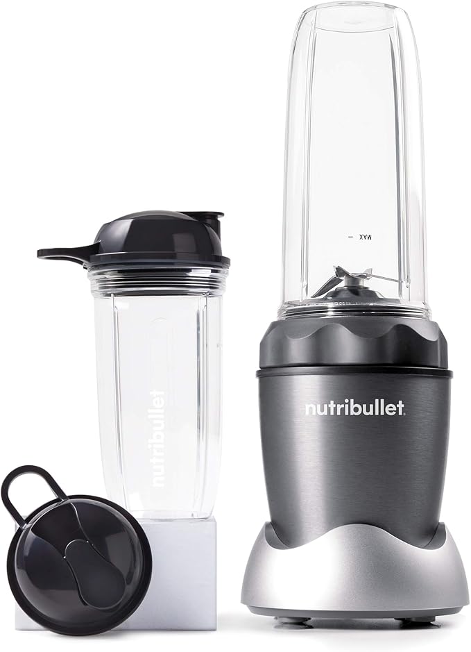 NutriBullet NB50100C Pro 1000 Single Serve Blender (1000W) 7-Piece Set, Dark Gray/Light Gray Skirt