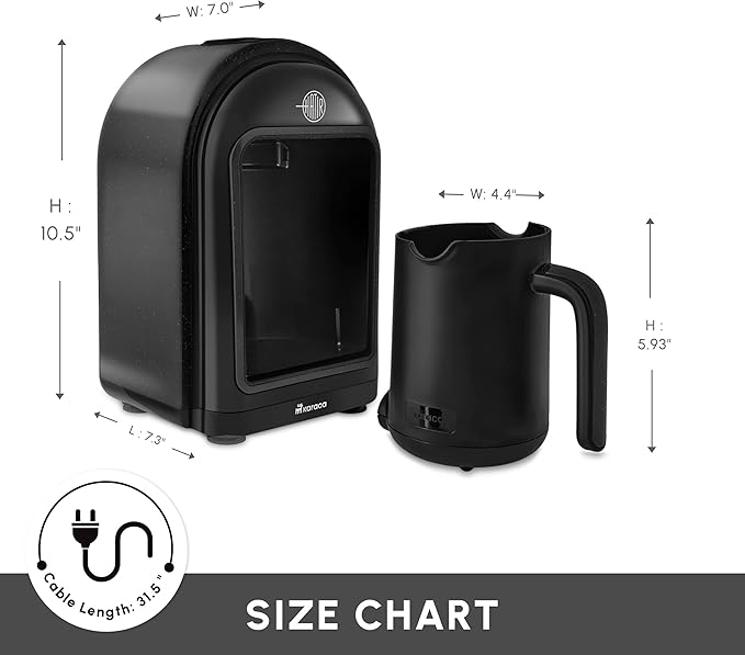 KARACA Hatır Turkish Coffee Maker, 5 Cups Electric Turkish Coffee Machine with Ember Mode, Automatic Temperature Control, Overflow Protection, Audible & Visual Alerts, Shiny Black