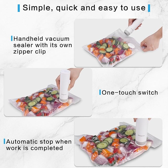 Reusable Vacuum Sealer Bags for Food – 30 Pack BPA-Free Small (8 x 10 in) Vacuum Storage Bags | Freezer & Microwave Safe | Leak-Proof & Odor-Resistant | Compatible With Many Vacuum Sealers