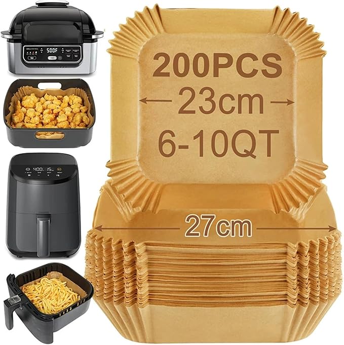 Large Air Fryer Disposable Paper Liners Nonstick 23cm Oven Airfryer Parchment Baking Paper ，Compatible For Ninja，Compatible For COSORI ，Grill Cooking Basket(16cm round,300 Pcs)