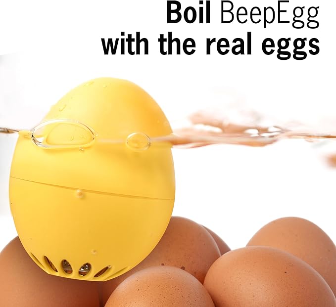 The Golden BeepEgg – Egg Timer for Boiling Eggs – Musical Egg Cooker for Soft, Medium, Hard Boiled Eggs – Food Safe – Singing Floating Egg Timer – Egg Cooker for 3 Levels of Doneness - Brainstream