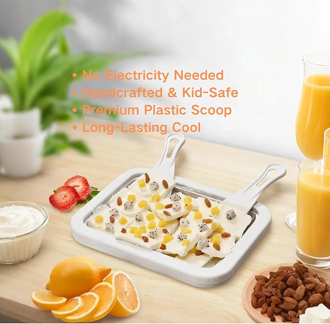 Ice Cream Roll Maker Rolled Ice Cream Machine, Sweet Spot Pan, Instant Cold Plate, Ideal for Making Rolled Ice Cream Soft Serve Slushies Frozen Yogurt Sorbet and Gelato (Summer Blue)