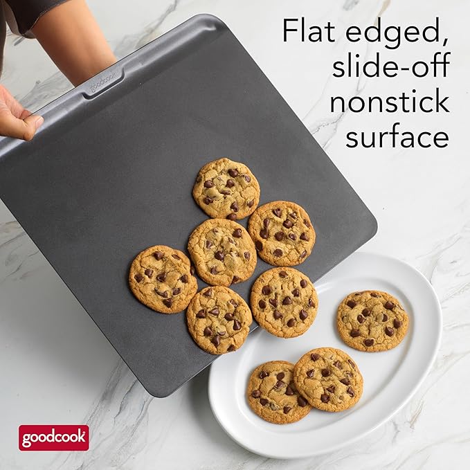 GoodCook AirPerfect Nonstick Air Insulated Cookie Sheet, 14" x 12", No Burning, Gray (Pack of 6)