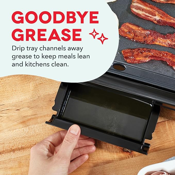 Dash Everyday Electric Griddle - Indoor Griddle for Versatile Cooking - Features Quick-Heating, Anti-Slip Feet, and Removable, Nonstick Plate - Cool Gray