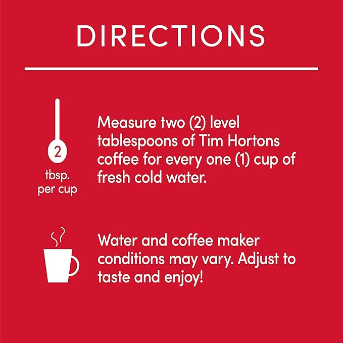 Tim Hortons Colombian, Medium-Dark Roast Ground Coffee, Perfectly Balanced, Always Smooth, Made with 100% Arabica Beans, 12 Ounce (Pack of 6)