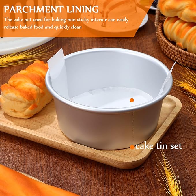 LIFKOME Detachable Bottom Round Cake Molds Baking Liners Included Set of Round Cake Pans for Home Professional Use