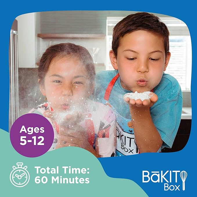 BāKIT Box Greek Koulourakia Cookie Kit, Kids Baking Gift with Printed Recipe & Activity Guide, Make Greek Twist Cookies + Learn Words & Symbols