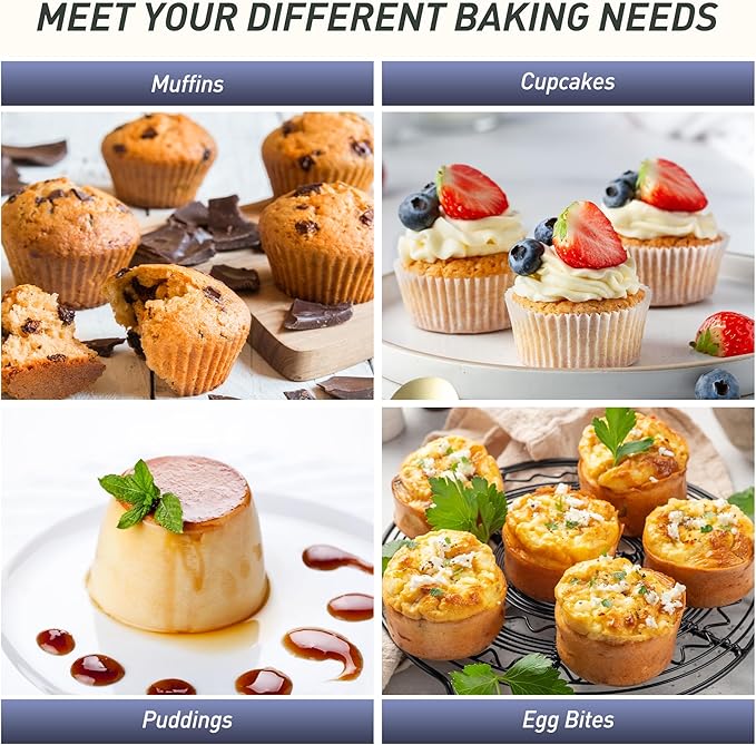 Socisen 2 Pack 6 Cups Silicone Jumbo Muffin Pan with Metal Reinforced Frame Silicone Molds for Baking Cupcake Cake Baking Pans Muffin Tin Tart Pans Baking Set for Easter Christmas holiday Cookie Tin