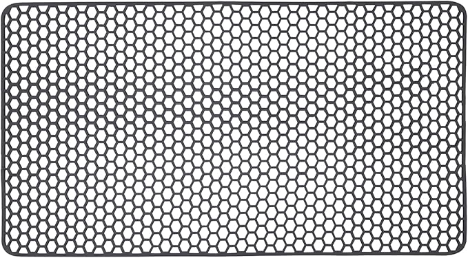 Sink Protectors for Kitchen Sink - 28.34" x 15.74" Silicone Sink Mat - Can DIY Drain Holes - Non-slip Heat Resistant Liner for Bottom of Farmhouse Porcelain Stainless Steel（Grey）