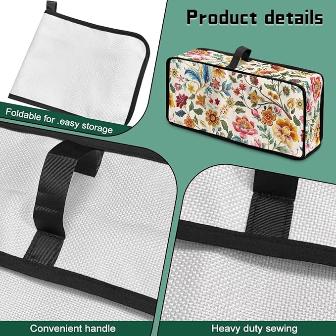 Toaster Cover 2 Slice Colorful Floral Slim 2 Slice Toaster Cover Easy to Fold and Carry, Heat-Resistant Dustproof Kitchen Appliance Protector, Machine Washable