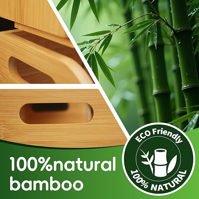 Bamboo Tea Organizer – Stackable Collection (1Tier w/Drawer）
