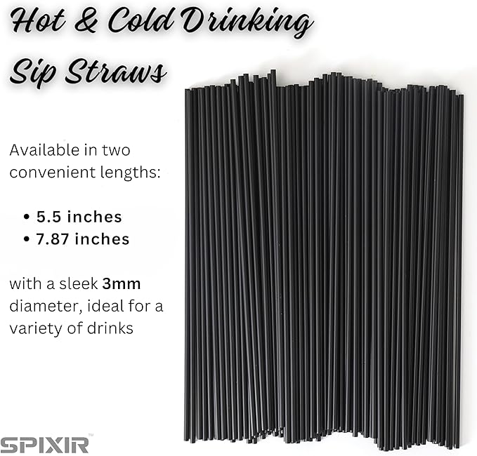 Coffee Stirrers, Stir Sticks Disposable Straws – Cocktail Straws for Drinks, – 2000pcs, 5.5 Inch Coffee Straw, Stirrers, Bar Straw Black