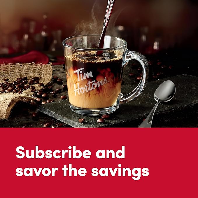 Tim Hortons French Vanilla, Flavored Roast Ground Coffee, Perfectly Balanced, Always Smooth, Made with 100% Arabica Beans, 12 Ounce Bag