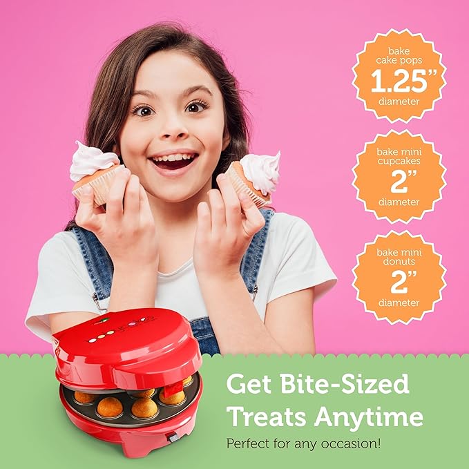 Babycakes 3-in-1 Removable Plate Treat Maker - Baking Gadgets for Cake Pops, Cupcakes & Donuts - Mini Kitchen Appliance & Baking Tool - Gift for Bakers - Includes Non-Stick Baking Plates
