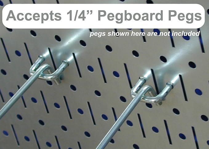 Wall Control Kitchen Pegboard Organizer Pots and Pans Storage Rack Organization Kit with Blue Pegboard and White Accessories